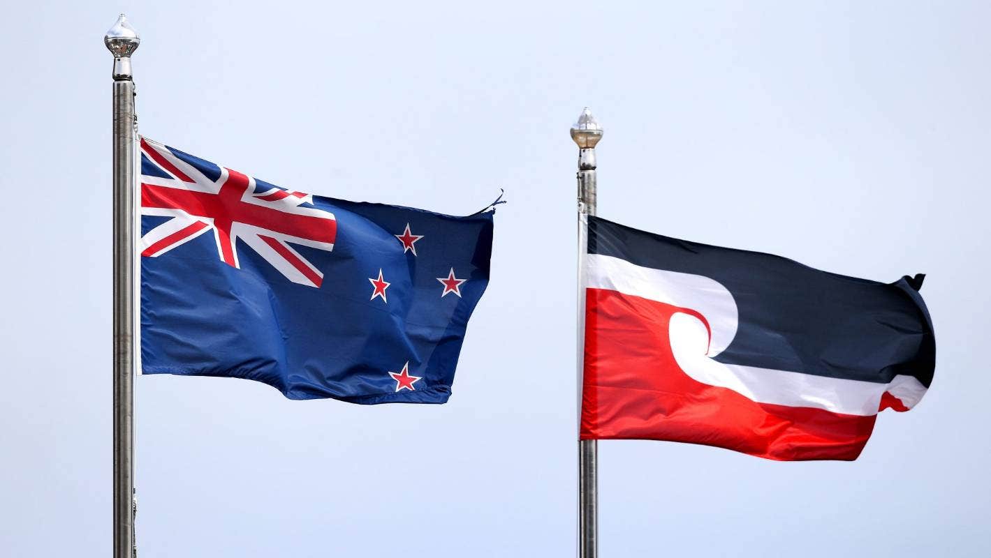 NZ and Maori flags