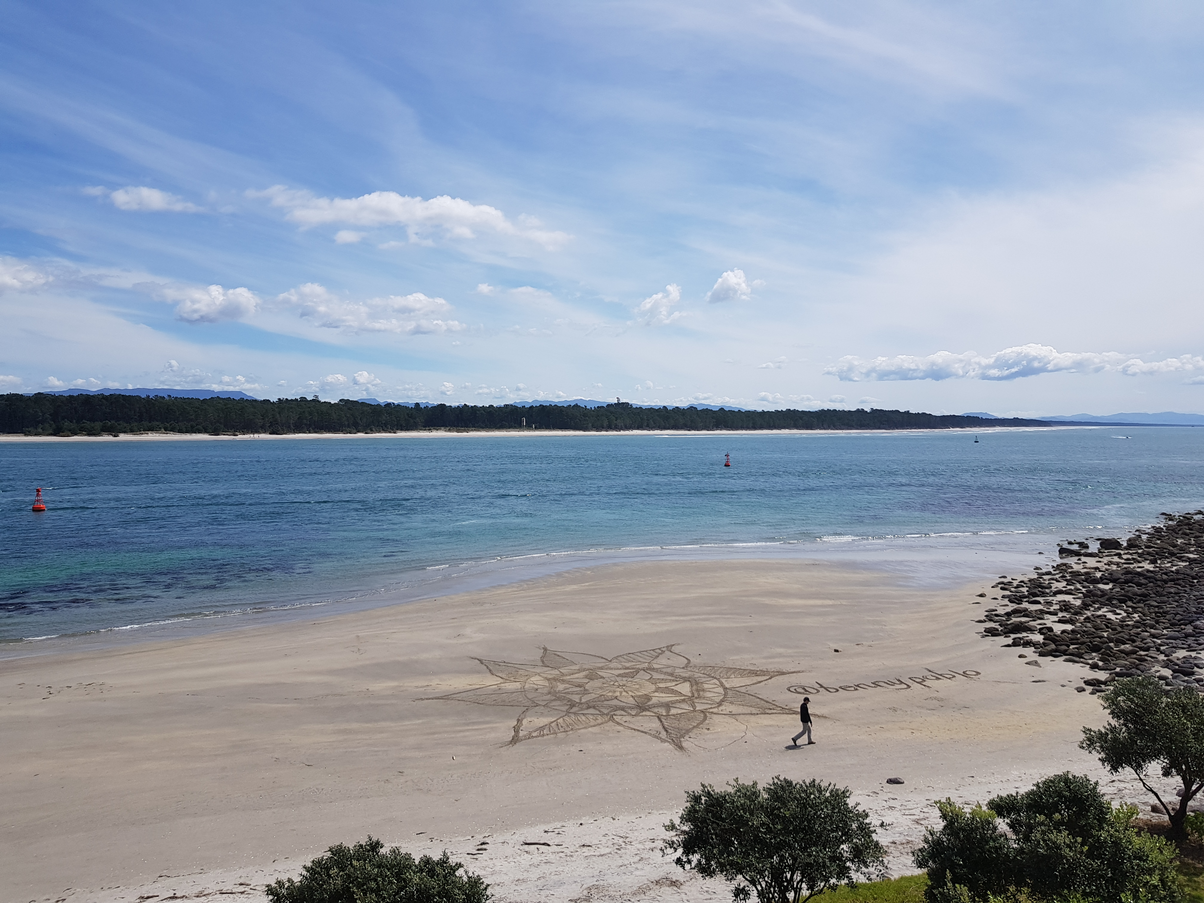 drawing on the beach